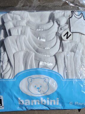 100% Pure Cotton Newborn Sleeveless Shirts - 6 Pack